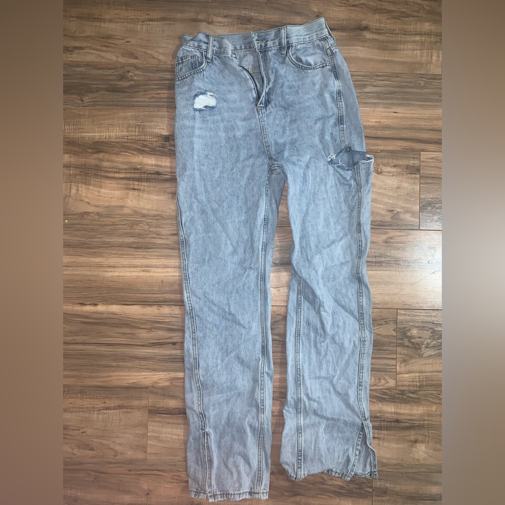 HEYSON ripped slit jeans